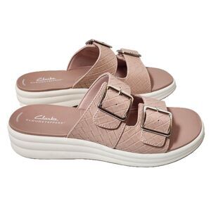 Clarks Drift Buckle Sandals Women’s 9 Wide Peach/Rose NIB